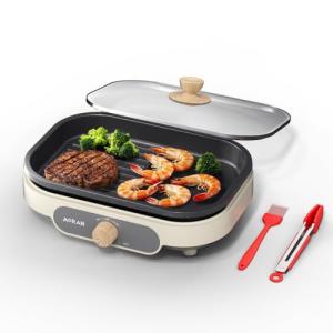 AORAN 600W Dual-Zone Nonstick Electric Skillet