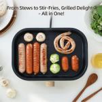 AORAN 600W Dual-Zone Nonstick Electric Skillet