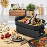 AEWHALE 2-in-1 Indoor Smokeless Electric Grill
