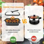 AEWHALE 2-in-1 Indoor Smokeless Electric Grill