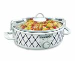 Compact 2.5 Quart White/Blue Crock-Pot Slow Cooker