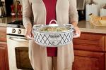 Compact 2.5 Quart White/Blue Crock-Pot Slow Cooker