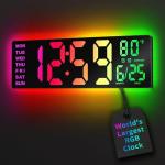 EASYERA 16.5" Digital Wall Clock with Bluetooth and RGB Lights