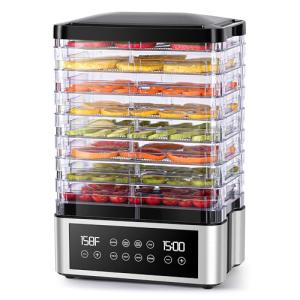 8-Tray Stainless Steel Food Dehydrator with Timer