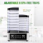 8-Tray Stainless Steel Food Dehydrator with Timer