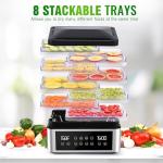 8-Tray Stainless Steel Food Dehydrator with Timer