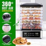 8-Tray Stainless Steel Food Dehydrator with Timer