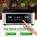 8-Tray Stainless Steel Food Dehydrator with Timer