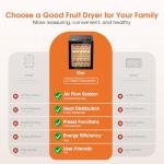 12-Tray Food Dehydrator with Digital Timer and Adjustable Temp