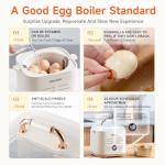 BOILORA Smart Egg Cooker with Timer and Steamer