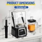 High-Power Commercial Smoothie Blender with 4 Settings