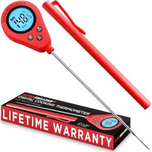 Instant Read Meat Thermometer with Backlit Display