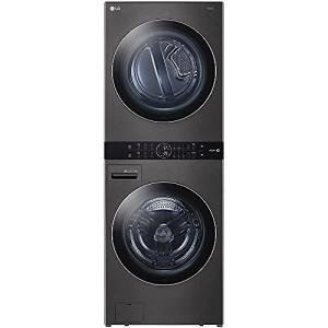 LG Smart WashTower Laundry Center in Black Steel