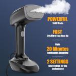 1800W Handheld Fabric Steamer - 2-in-1 Wrinkle Remover