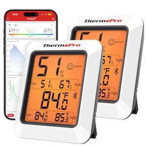 ThermoPro Bluetooth Hygrometer & Thermometer, 2-Pack