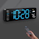 Large Digital Wall Clock with Remote Control