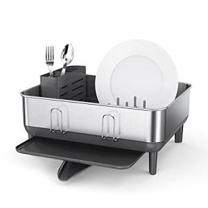simplehuman Compact Dish Drying Rack with Utensil Holder