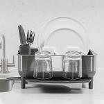 simplehuman Compact Dish Drying Rack with Utensil Holder