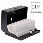 Wall-Mount Tri-Fold Paper Towel Dispenser, Black