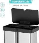 FinerFurnis 2x8 Gallon Touchless Trash Cans Combo