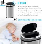 Touch-Free 13-Gallon Stainless Steel Trash Can