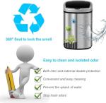 Touch-Free 13-Gallon Stainless Steel Trash Can