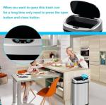 Touch-Free 13-Gallon Stainless Steel Trash Can