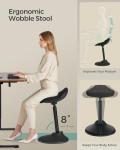 SONGMICS Adjustable Ergonomic Wobble Stool - Ink Black