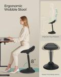 SONGMICS Adjustable Ergonomic Wobble Stool, Ink Black