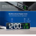 Large LED Digital Alarm Clock with Temp Display