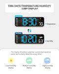 Large Digital Wall Clock with Remote Control