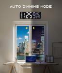 EASYERA 16.5" Digital Wall Clock with Bluetooth and RGB Lights