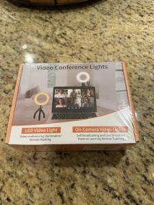 Video Conference Lighting Kit, Ring Light Clip on Laptop Monitor with 5 Dimmable Color & 5 Brightness Level for Webcam Lighting/Zoom Lighting/Remote Working/Self Broadcasting and Live Streaming, etc.