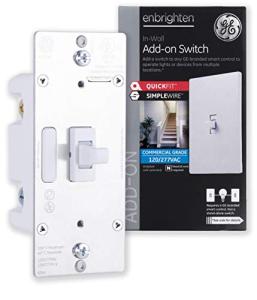 Enbrighten White Add-On Switch, QuickFit & SimpleWire, Smart Light Control, Z-Wave/Zigbee Smart Light Switch, Works with Alexa, Google Assistant, Not A Stand Alone Switch, Smart Home Devices, 46200