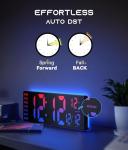 EASYERA 16.5" Digital Wall Clock with Bluetooth and RGB Lights