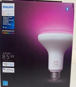 Philips Hue White & Color Ambiance BR30 LED Smart Bulb, Bluetooth & Zigbee Compatible (Hue Hub Optional), Compatible with Alexa & Google Assistant, New Version, 1 Bulb