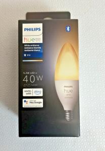 Philips Hue 40W B39 Candle-Shaped LED Bulb - White Ambiance- 1 Pack - 450LM - E12 - Indoor - Control with Hue App - Works with Alexa and Google Assistant
