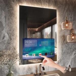 Smart Bathroom Mirror with Touch Screen & LED Lights