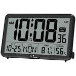 WallarGe Digital Wall Clock with Temperature and Alarm