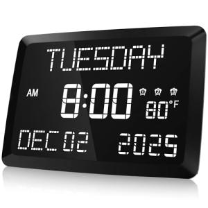 Raynic 11.5" Digital Calendar Alarm Clock