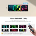 16" RGB Digital Wall Clock with Remote Control