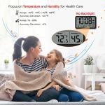 WallarGe Digital Wall Clock with Temperature and Alarm