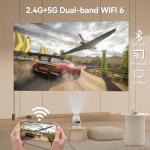 Portable Mini Projector with 1080P 4K Support