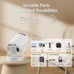 Portable Mini Projector with 1080P 4K Support