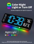 16" Digital Wall Clock with Remote Control and Night Light