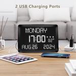 Raynic 11.5" Digital Calendar Alarm Clock