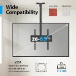 Adjustable Ceiling TV Mount for 26-65 Inch Screens