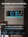 16" Digital Wall Clock with Remote Control and Night Light