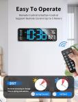 16" Digital Wall Clock with Remote Control and Night Light