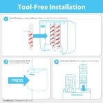 Hole-Free Remote Holder for 2 or 3 Remotes